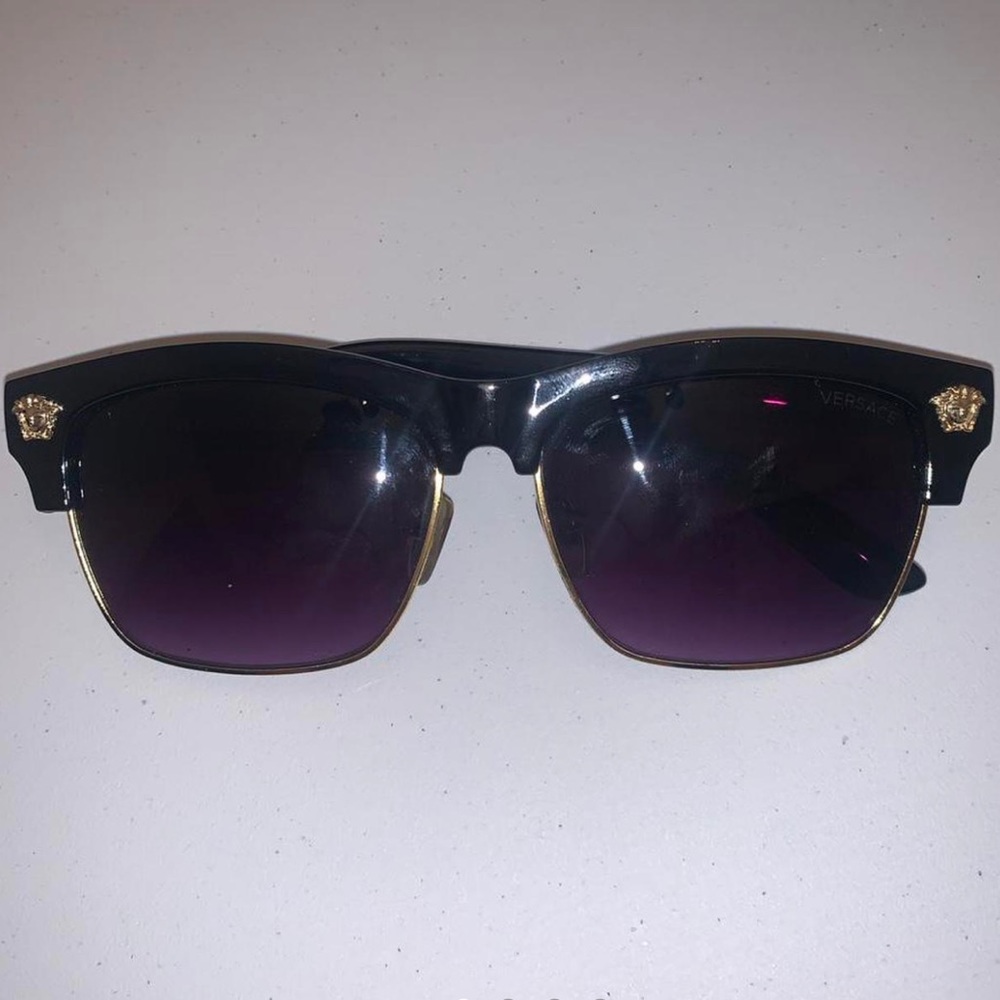 Black & Gold Versace Sunglasses W/ Case